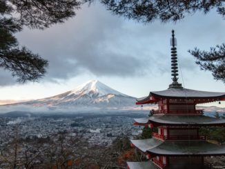 A view of Mount Fuji.