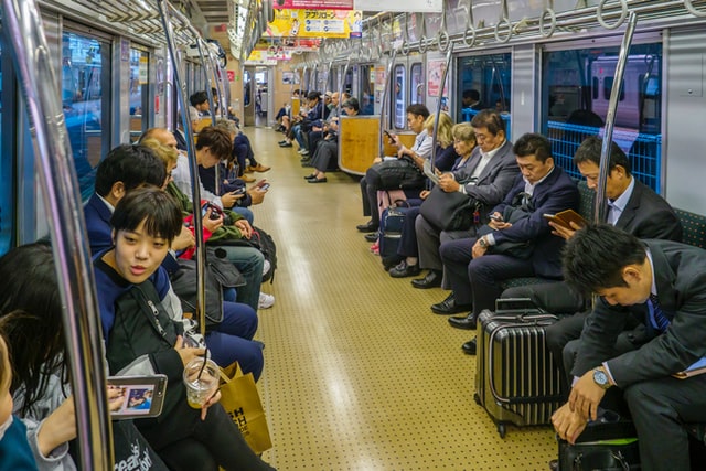 People sitting inside a train